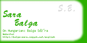 sara balga business card